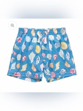 Blue Rooster Kids Blue Shell-Print Swim Shorts